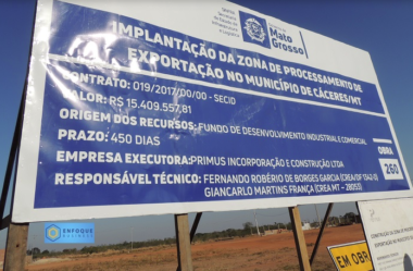 Com obras em andamento, ZPE de Cáceres/MT já atrai atenção de empresas de outros estados